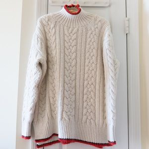 Zara White Military Marine Oversize Sweater Dress